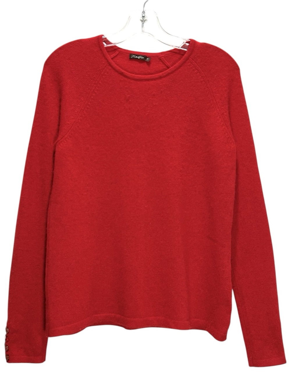 J. McLaughlin Women’s Red Cashmere Crew Neck Pullover Sweater - Medium